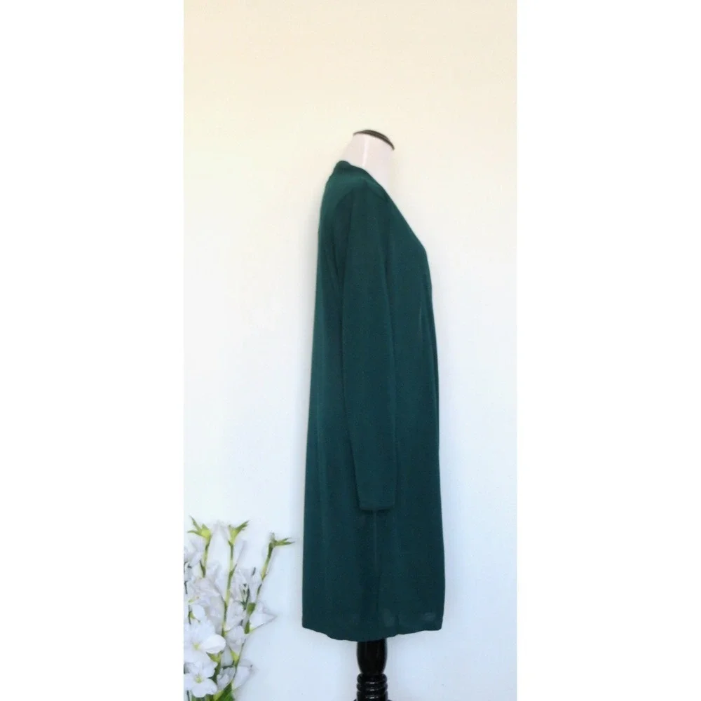 NEW! J Jill Wearever Collection Open Front Long Cardigan Emerald Green SZ M